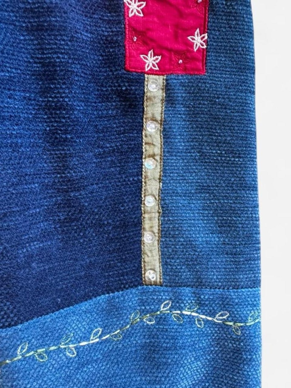 Vintage Koret City Blues Patchwork Denim Look Jacket Plus Size 18W Coquette 90s - Picture 6 of 14